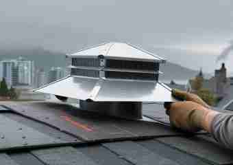 Roof Ventilation Cap Installation on a Rainy Vancouver Day