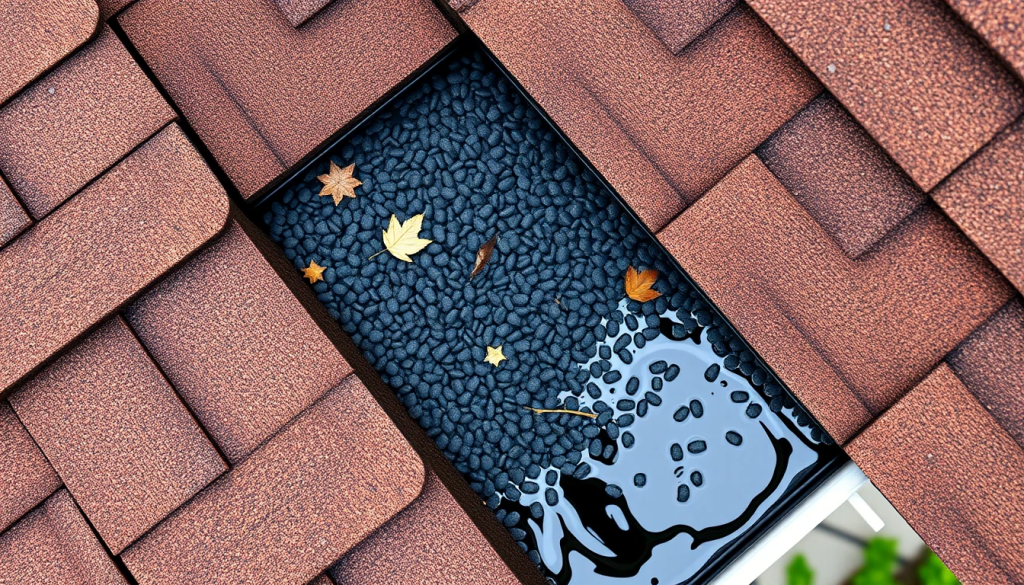Granules Collecting in Gutters-