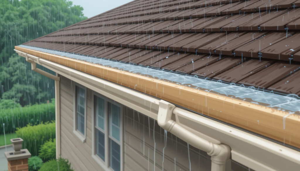 gutters and downspouts-leaks or water stains-